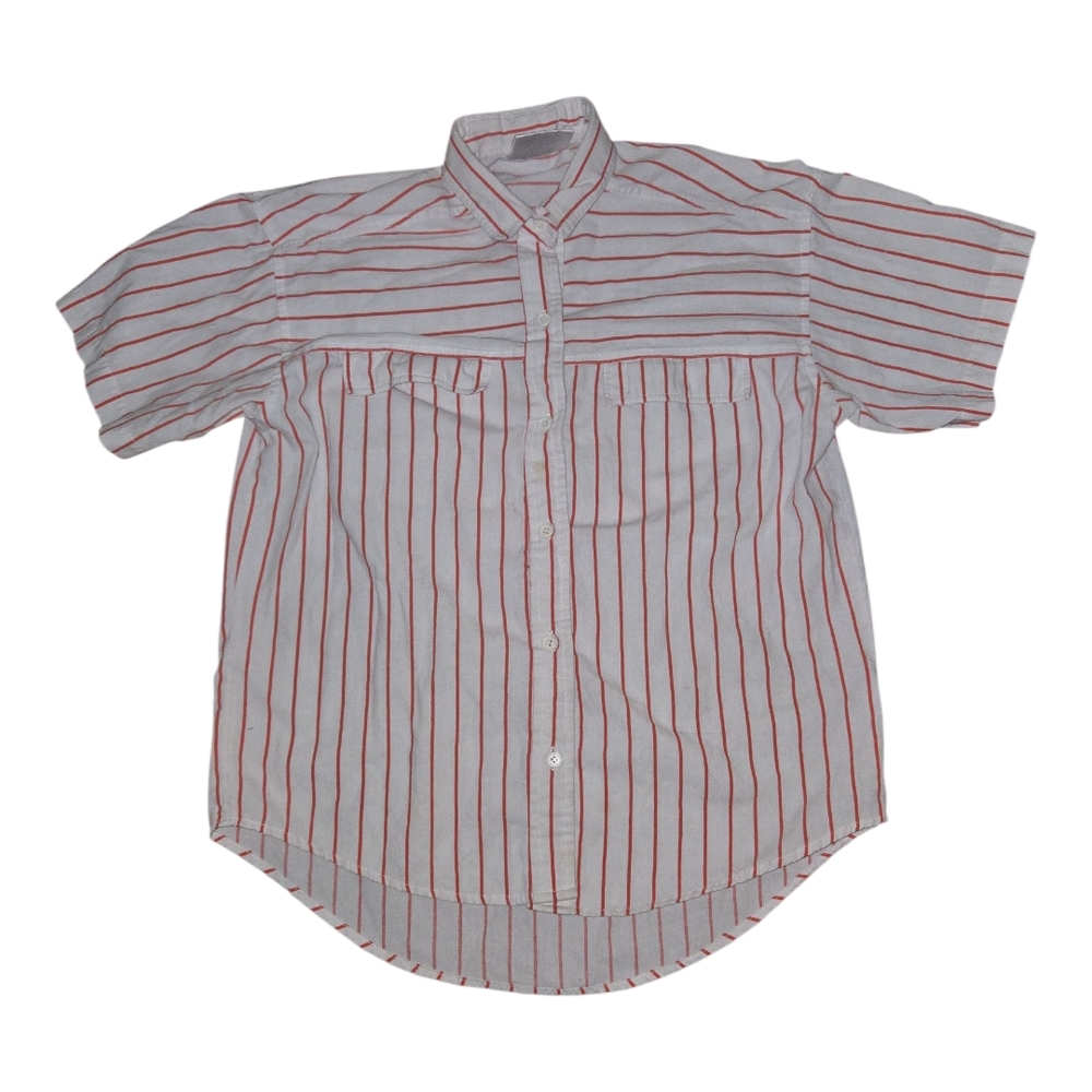 Vintage Womens Red Striped Shirt Size M